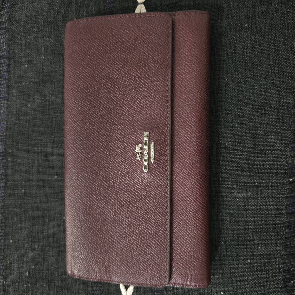 Coach Men's Burgundy Leather Wallet